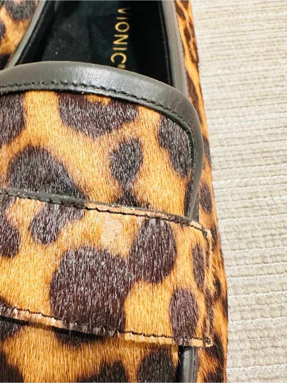 Vionic Sellah Women’s Loafers Leopard Print Calf Hair Orthotic Slip-On Size 11W